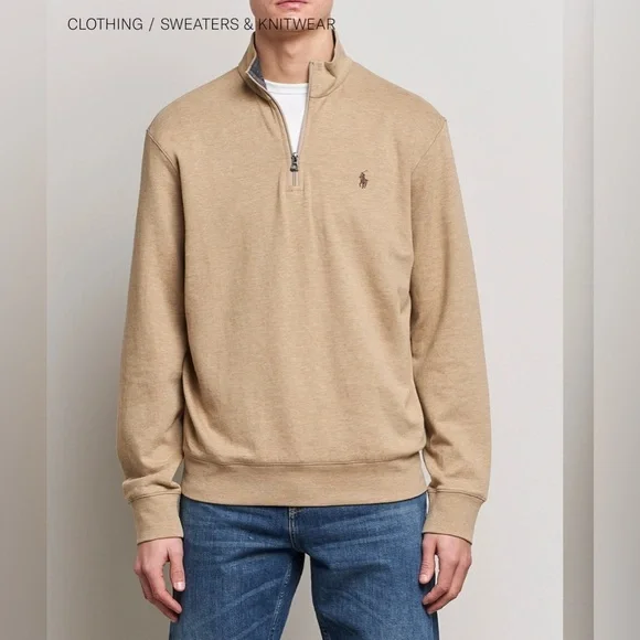 POLO RALPH LAUREN Double Knit Mockneck Sweatshirt- S - Picture 3 of 8